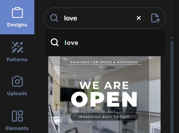 Search suggestions appear as you type