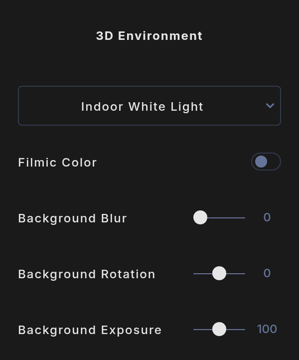 The 3D Environment panel