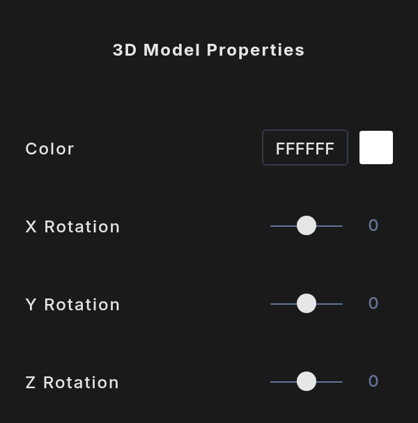 The 3D Model Properties tab