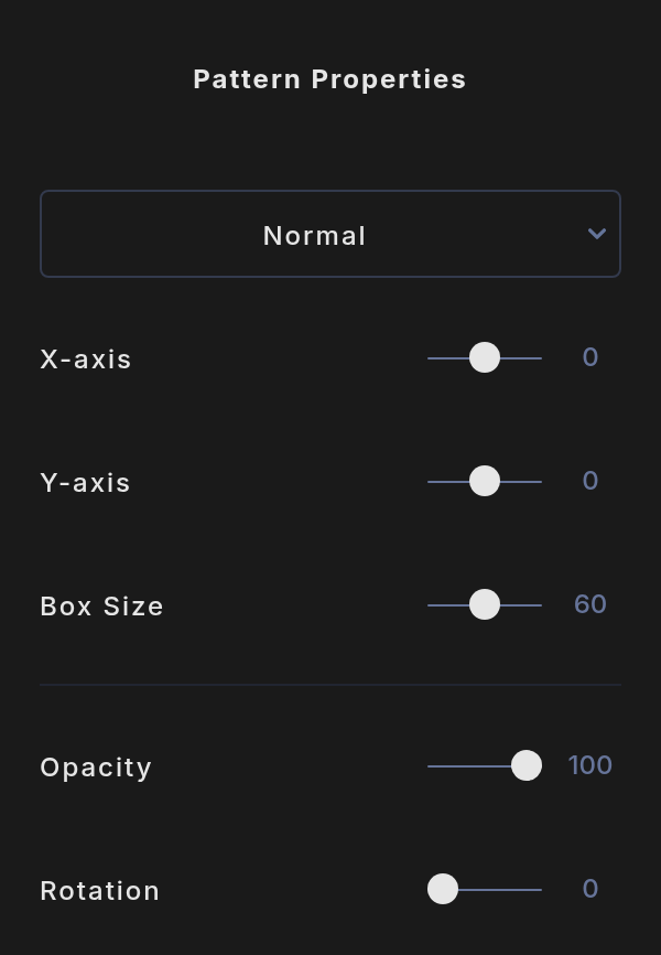 The Pattern Properties tab