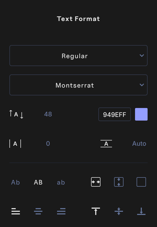 The Text Format tab