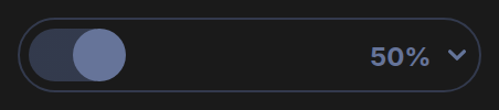 The zoom slider and percent menu
