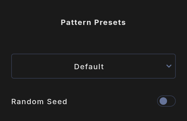 The Pattern Presets tab