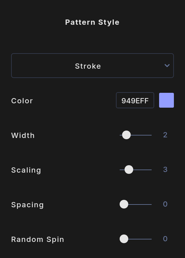 The Pattern Style tab