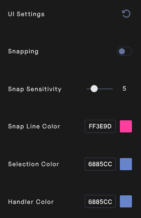The UI Settings section