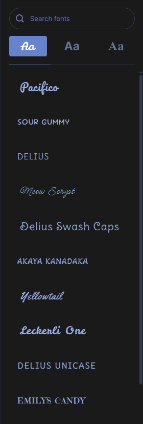 The Text menu